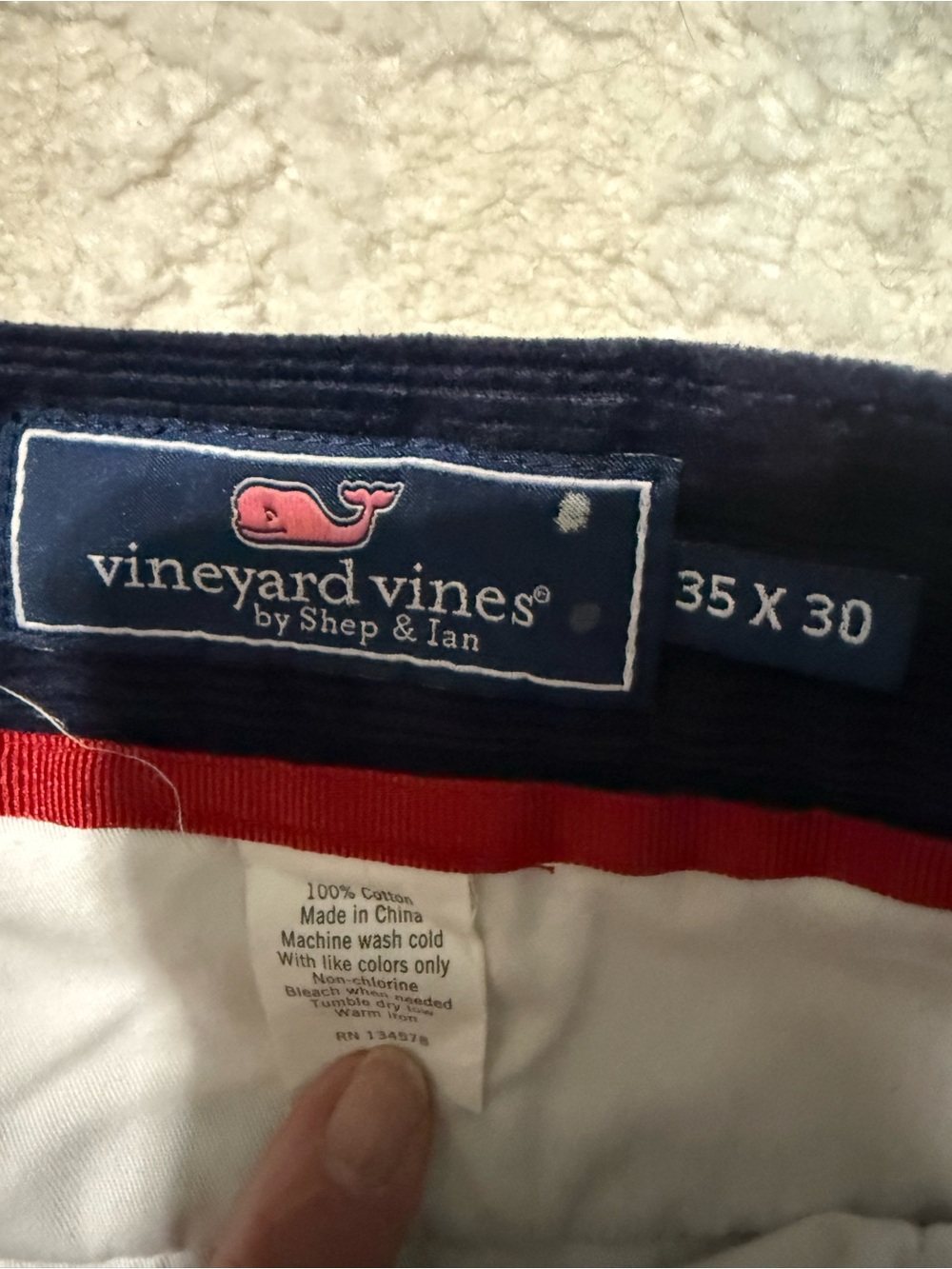 Vineyard Vines Corduroy Pants 35x30 Navy Embroidered Lighthouse Boat Preppy - Picture 3 of 7